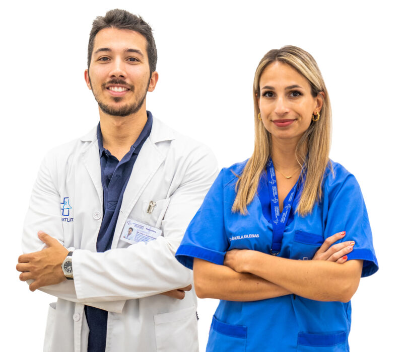 Dr. Luis Emilio Guerra Castro y Dra. Ángela Iglesias, especialistas en cirugía mínimamente invasiva del pie